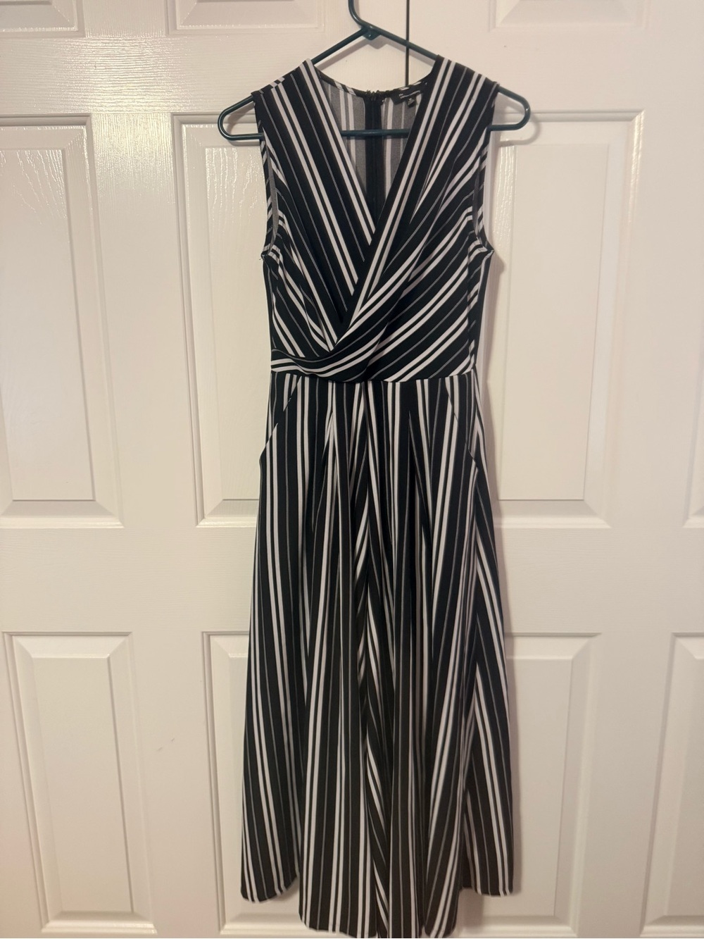 The Clothing Company Black & White Striped Wide Leg Jumpsuit | Size M